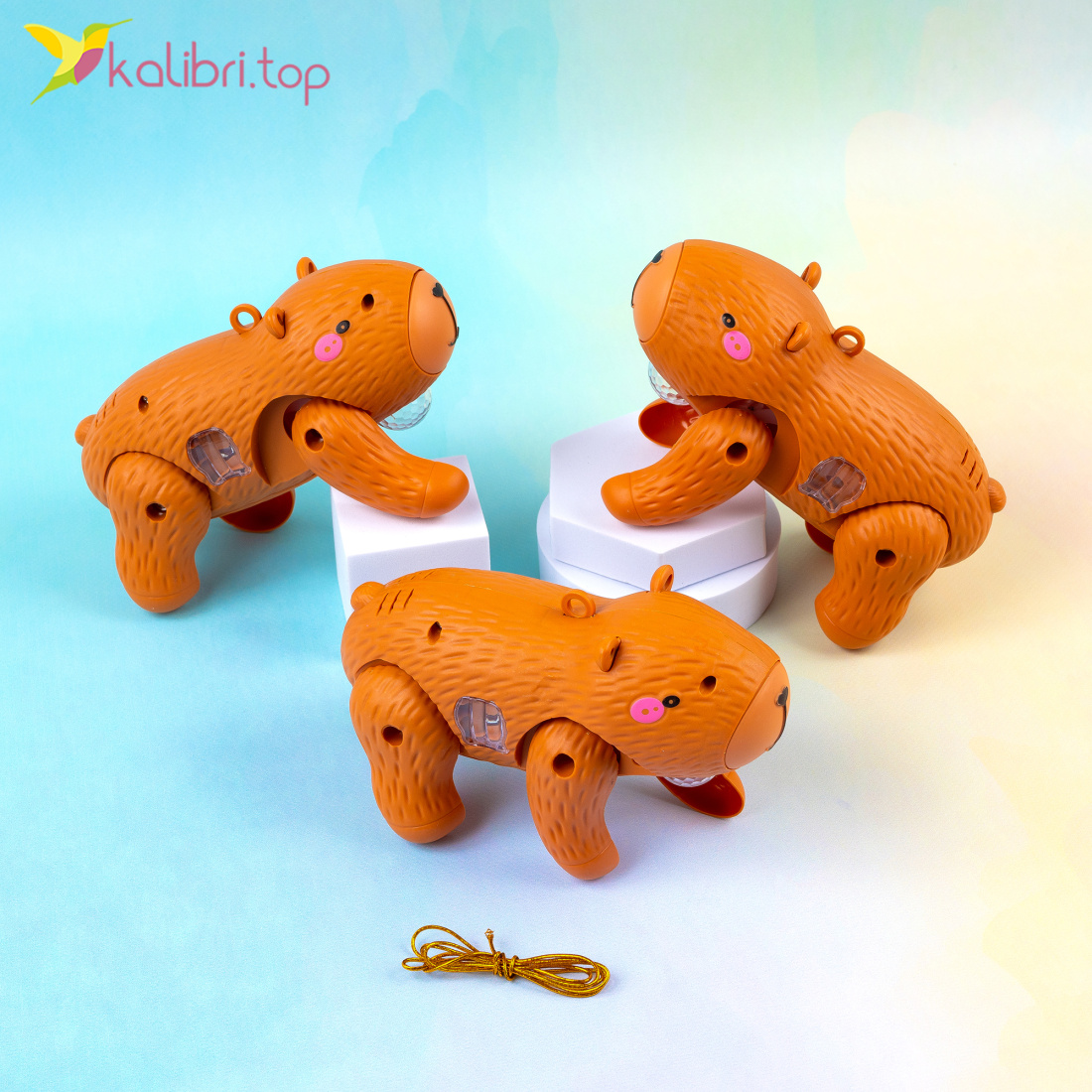 Интерактивная игрушка ходилка капибара 16 см оптом фото 01