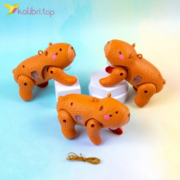 Интерактивная игрушка ходилка капибара 16 см - Купить