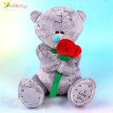 М'які іграшки Ведмедики з трояндою 20 см оптом фото 01