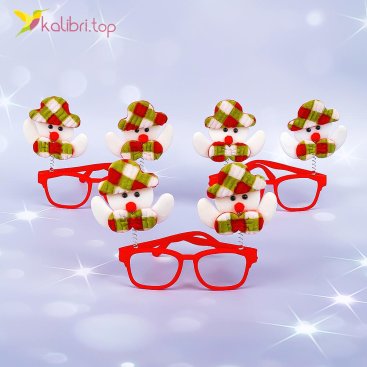 Новорічні окуляри Сніговик у Кліточку 4045 - Купити