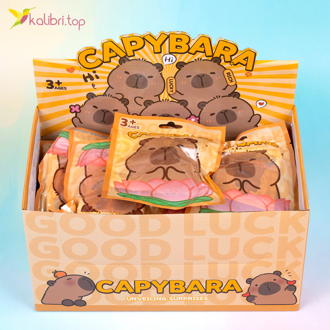 Фігурки з картками Капібара у пакеті 24 шт оптом фото 01 Фігурки з картками Капібара у пакеті 24 шт оптом фото 01