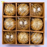 Ялинкові кулі золоте сяйво 7 см, 9 шт., набір оптом фото 01 Ялинкові кулі золоте сяйво 7 см, 9 шт., набір оптом фото 01