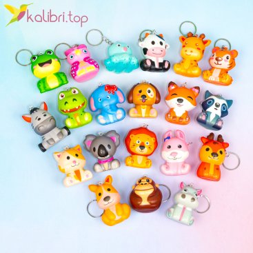 Сквиши-брелки Зверята 6 см, 10 г - Купить