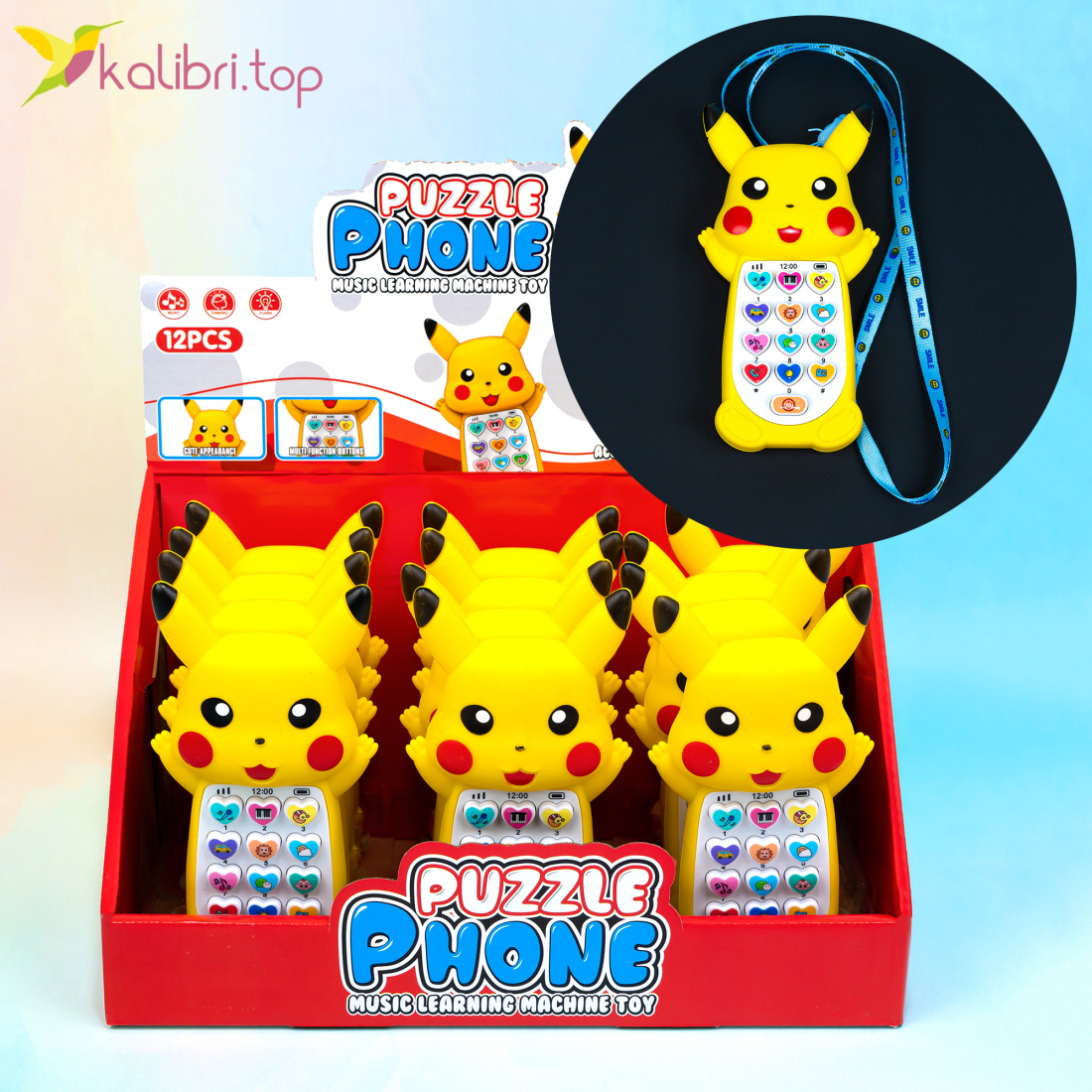 Музыкальный развивающий телефон Молния 15 см оптом фото 01