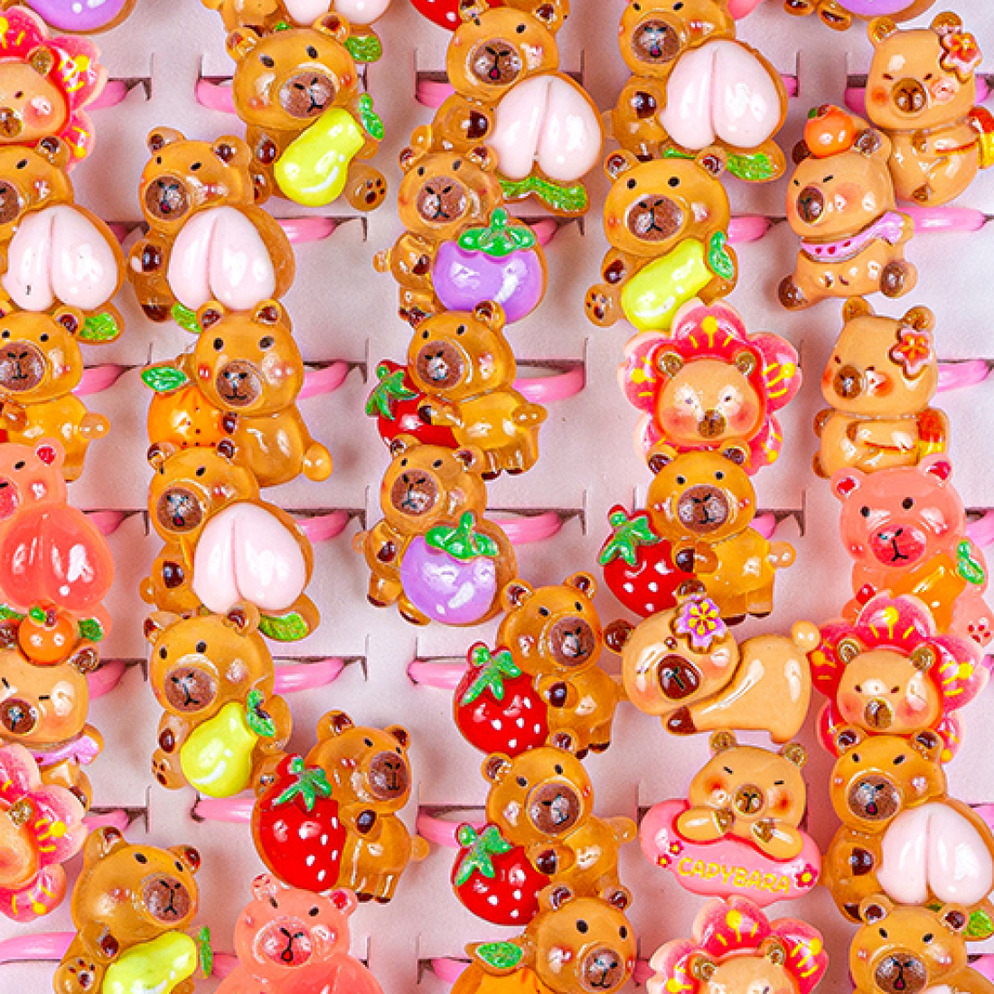 Дитячі каблучки на палець Капібара 50 штук оптом фото 02 Дитячі каблучки на палець Капібара 50 штук оптом фото 02