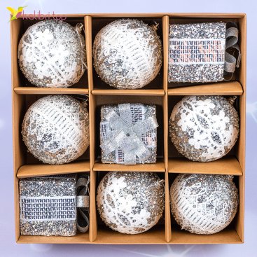 Ялинкові кулі Сяйво Різдва 7 см, 9 шт., набір - Фото Ялинкові кулі Сяйво Різдва 7 см, 9 шт., набір - Купити