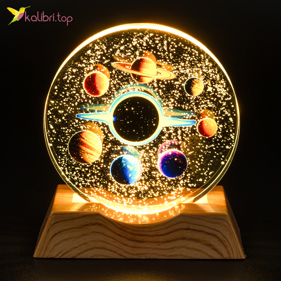 Ночник плоский стеклянный Космос с планетами 8 см оптом фото 01 Ночник плоский стеклянный Космос с планетами 8 см оптом фото 01
