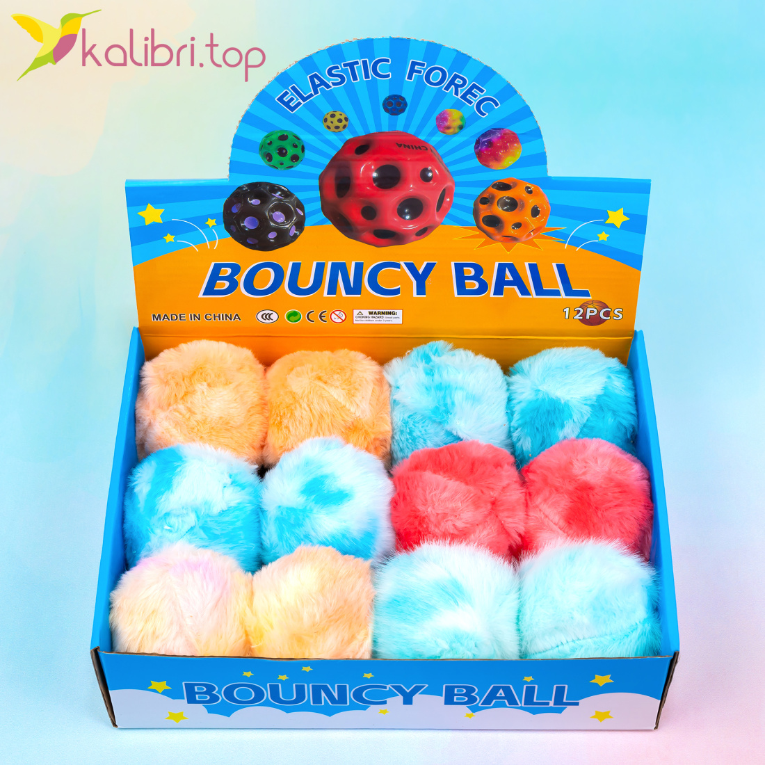 Мячик попрыгунчик Меховой 6,3 см оптом фото 01