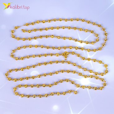 Новорічний декор намисто золотий блиск 2,7 метра, 10 штук - Фото Новорічний декор намисто золотий блиск 2,7 метра, 10 штук - Купити