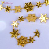 Новорічні прикраси Сніжинки золоті 2 метри оптом фото 02 Новорічні прикраси Сніжинки золоті 2 метри оптом фото 02