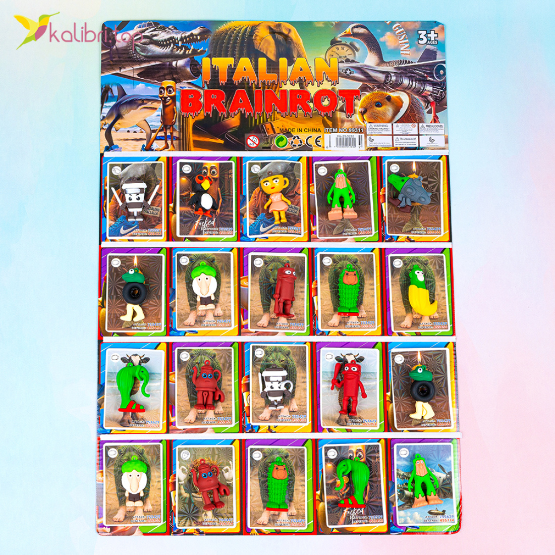 Фігурки з картками на аркуші Italian Brainrot 6 см оптом фото 01 Фігурки з картками на аркуші Italian Brainrot 6 см оптом фото 01