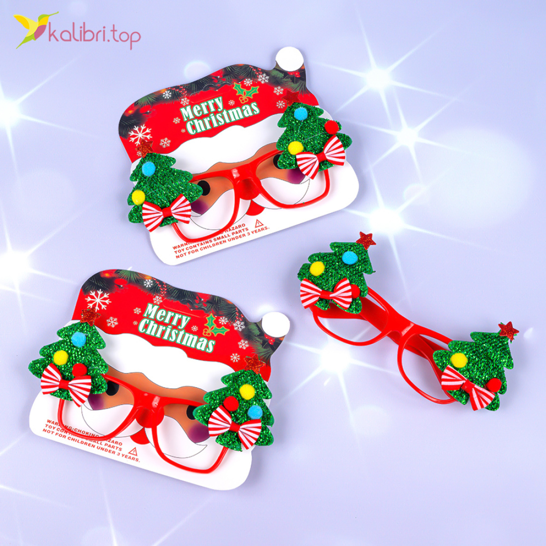 Новорічні окуляри Ялинки 9 см оптом фото 01