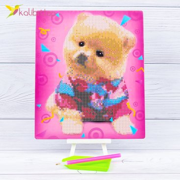 Алмазная мозаика Собачка в свитере 21*25 см - Купить
