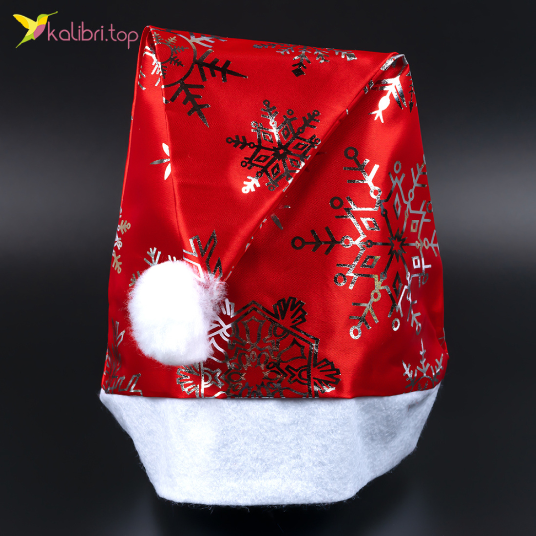 Новорічна шапка сніжинка сіра 38 см оптом фото 01 Новорічна шапка сніжинка сіра 38 см оптом фото 01