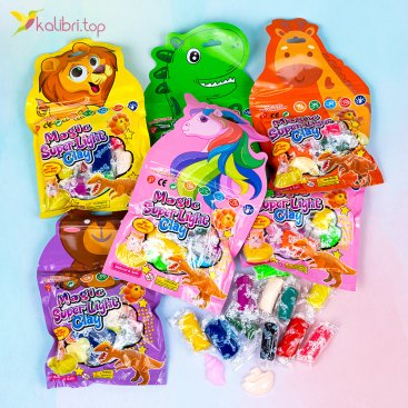 Пластилин с фигурками Липун 12 цветов, 149 г - Купить