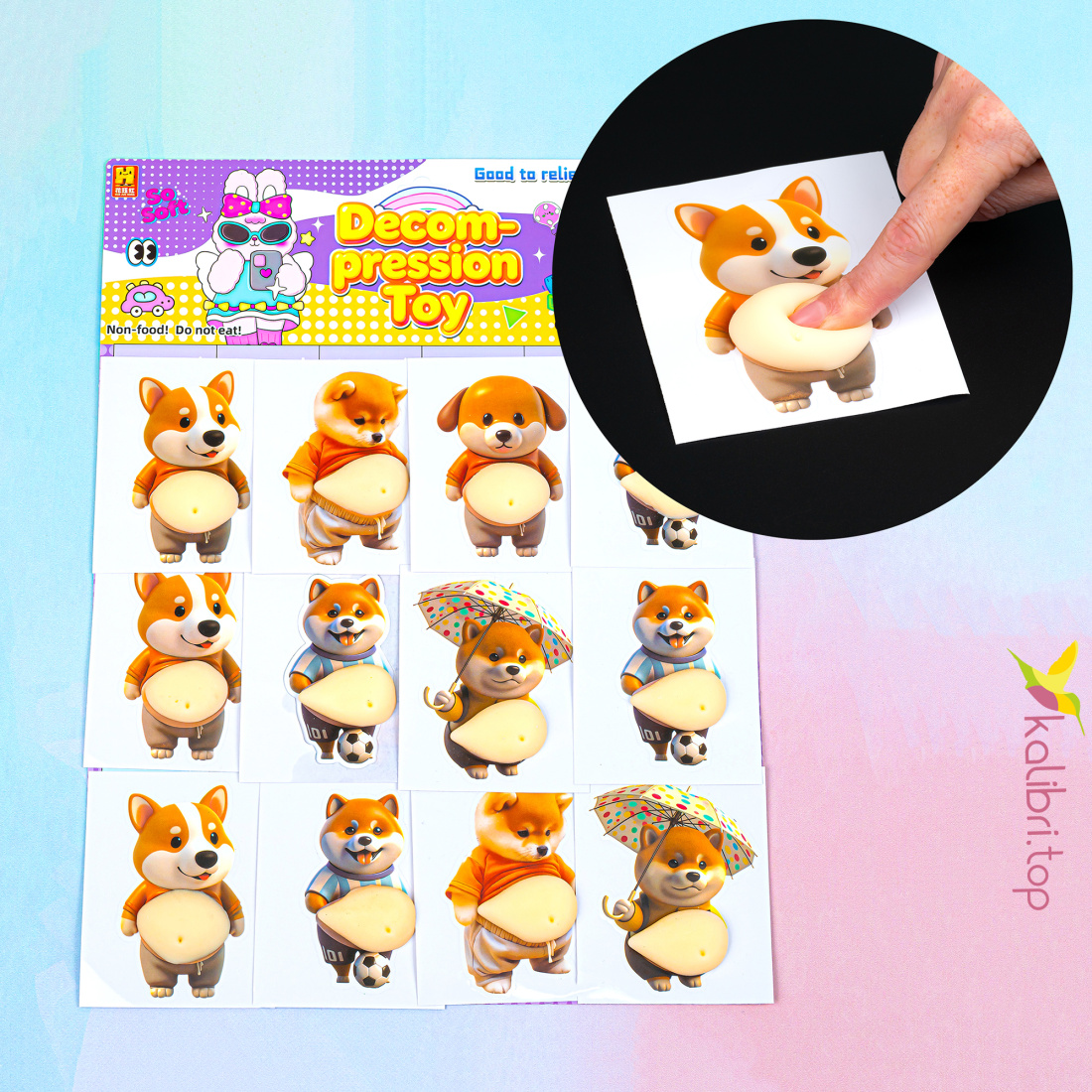 Антистрес-наклейка Силіконові Пузики 12 см оптом фото 01