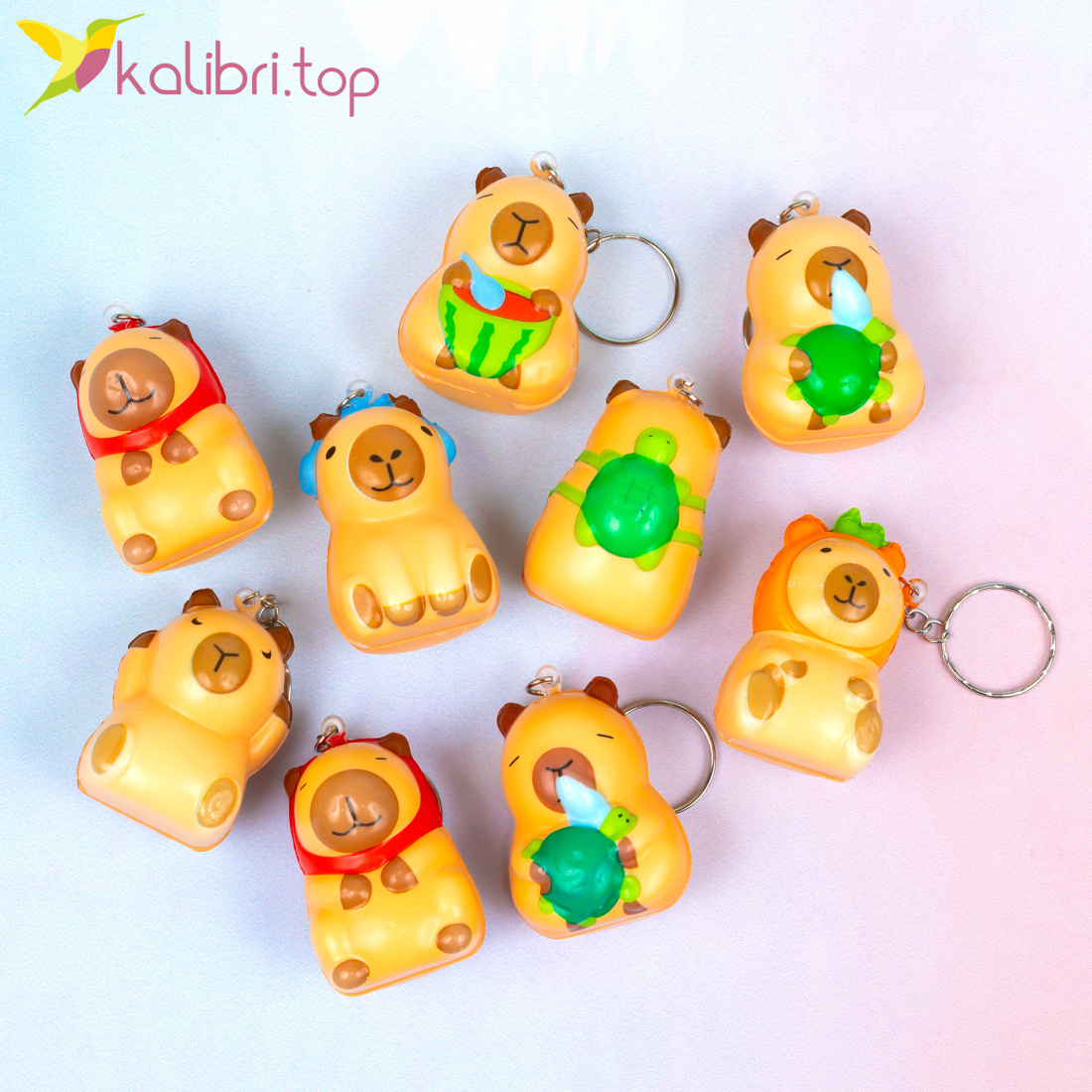 Сквиши-брелки Капибары 6 см, 10 г оптом фото 01
