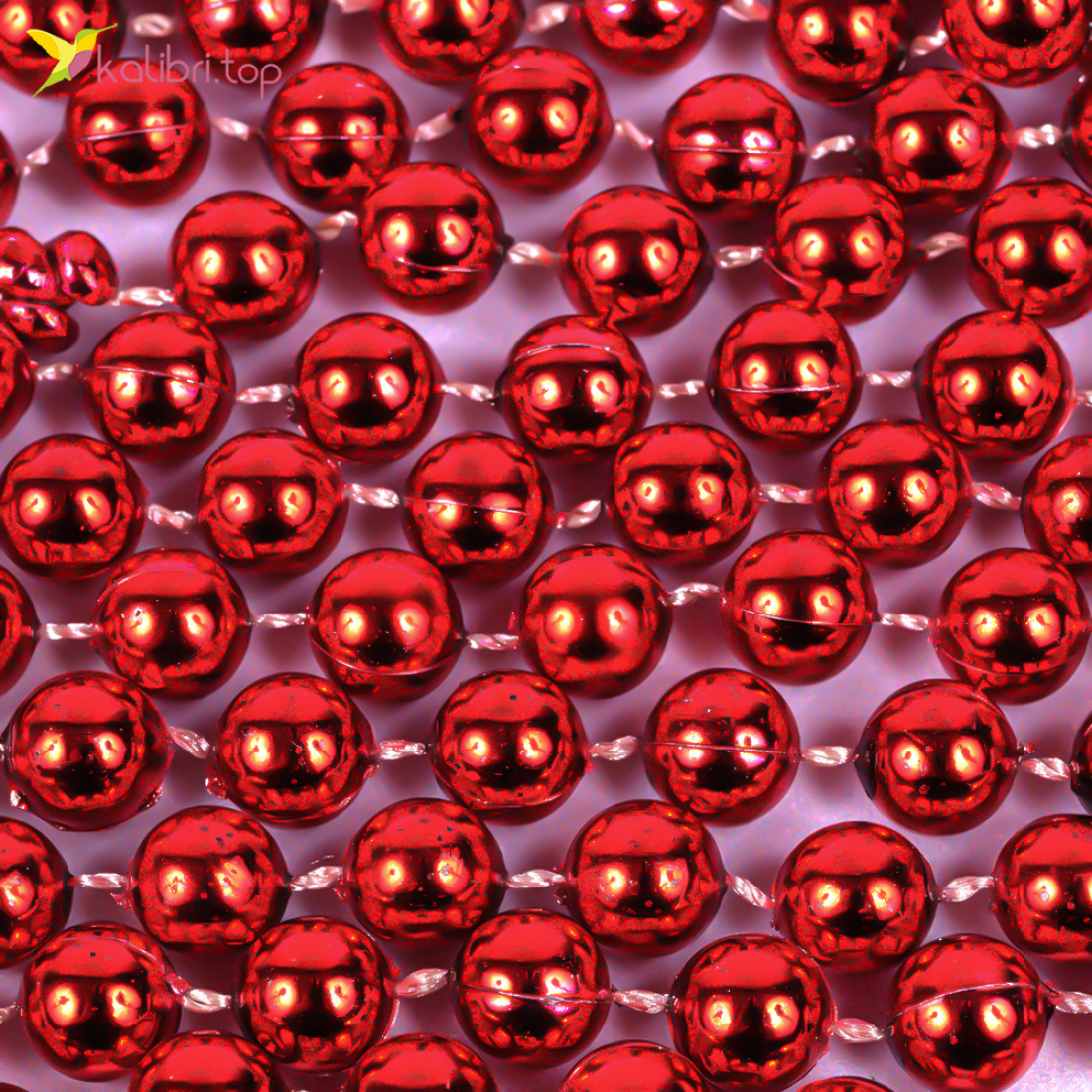 Новорічний декор намисто червоний грудень 2,8 метра, 12 штук оптом фото 01 Новорічний декор намисто червоний грудень 2,8 метра, 12 штук оптом фото 01