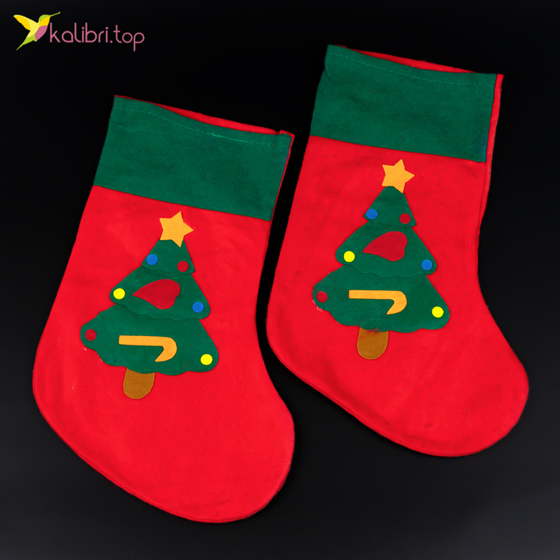 Новорічний чобіт для подарунків Ялинка 36 см оптом фото 01 Новорічний чобіт для подарунків Ялинка 36 см оптом фото 01
