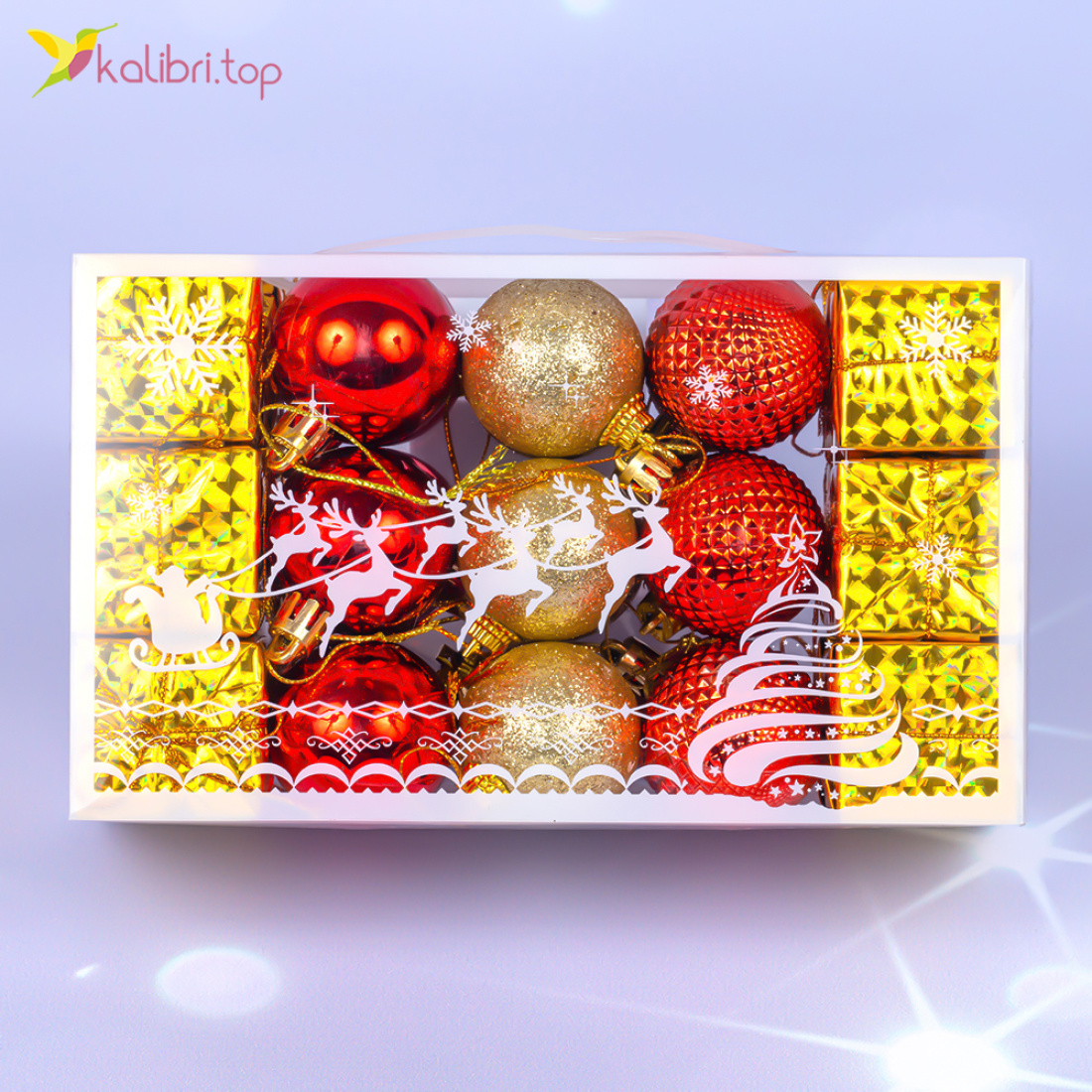 Ялинкові іграшки блиск 3 см, 30 предметів, набір оптом фото 01 Ялинкові іграшки блиск 3 см, 30 предметів, набір оптом фото 01