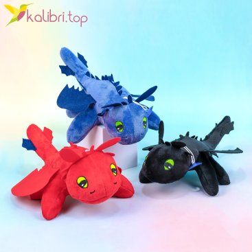 Мягкая игрушка Драконы Трёхцветные 29 см - Купить
