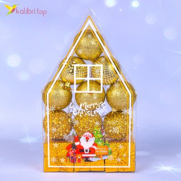 Ялинкові кульки золотий вечір 5 см, 12 шт., набір - Фото Ялинкові кульки золотий вечір 5 см, 12 шт., набір - Купити