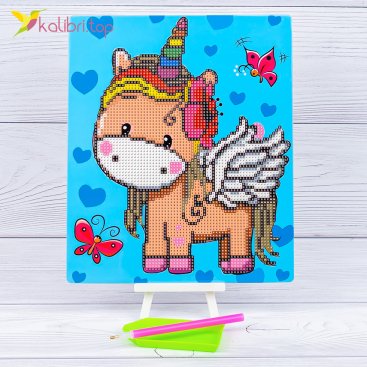 Алмазная мозаика Единорог 21*25 см - Купить